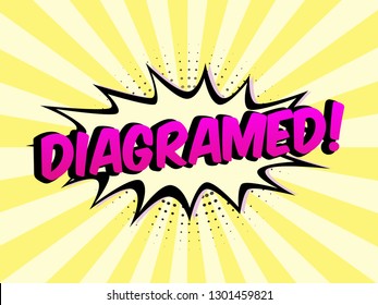 The Word Diagramed on speech bubbles with sunshine background. Color In Yellow Tone. Illustration in Comic style about Motivation business.

