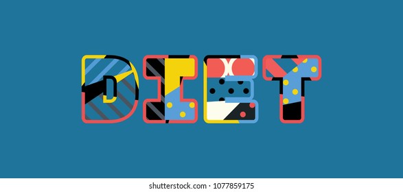 The word DIET concept written in colorful abstract typography. Vector EPS 10 available.