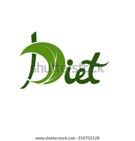 Word diet with leaf vector design template 