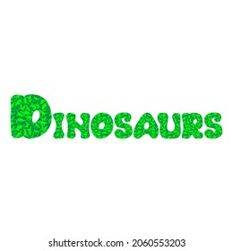 word dinosaurrs from dinosaur silhouettes, vector illustration