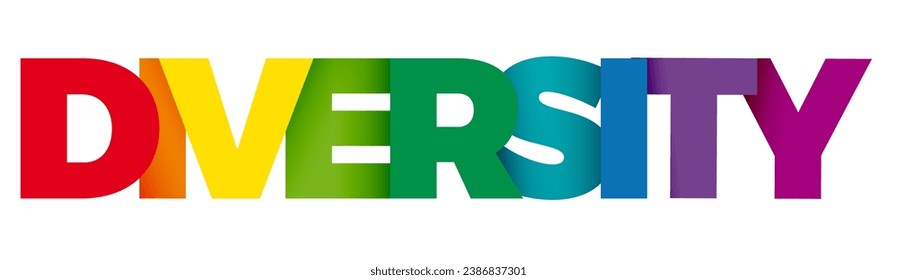 The word Diversity. Vector banner and logo with colorful text