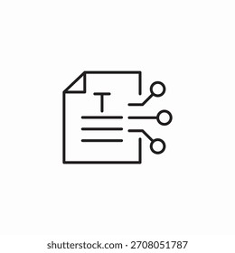 Vector de signo de icono de tecnología de documentos de Word