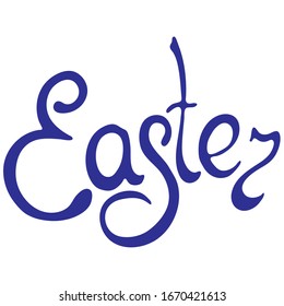 palabra en estilo doodle, simple ilustración vectorial, para diseño, dibujo negro, aislar en fondo blanco, Pascua