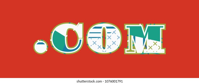 The word DOT COM concept written in colorful abstract typography. Vector EPS 10 available.