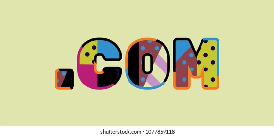 The word DOT COM concept written in colorful abstract typography. Vector EPS 10 available.