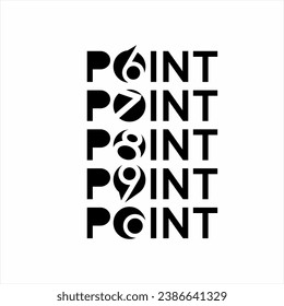 The word "dot" logo design with a choice of numbers 6 to 0 on the letter O.