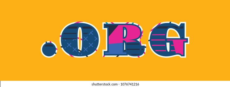 The word DOT ORG concept written in colorful abstract typography. Vector EPS 10 available.