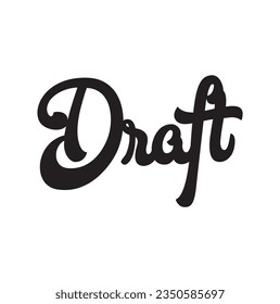 word Draft, vector design illustration