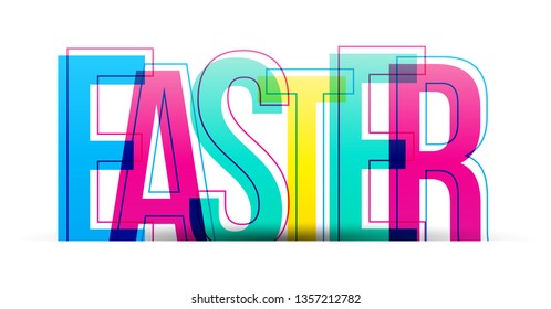 The word Easter. Vector letters isolated on a white background