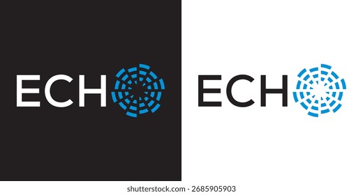 word echo logo design graphic vector