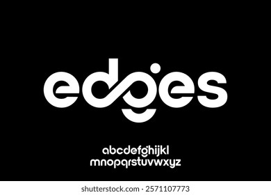 word of edges . modern minimalist clean alphabet font. lowercase bold typography vector illustration design