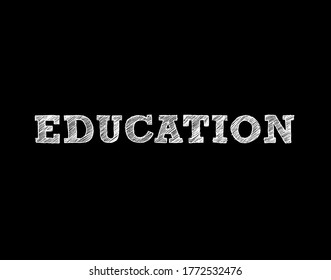 Word education on board. vector illustration. Concept back to school