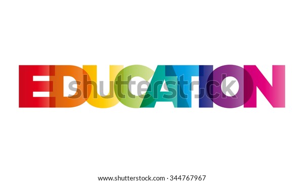 Word Education Vector Banner Text Colored Stock Vector (Royalty Free