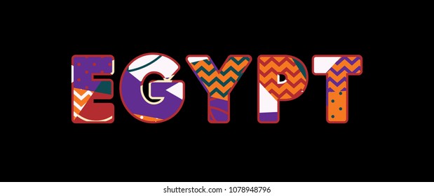 The word EGYPT concept written in colorful abstract typography. Vector EPS 10 available.