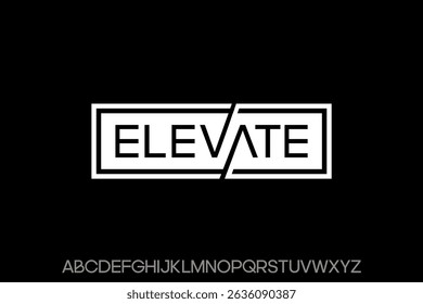 Palavra elevada. Abstrato alfabeto da fonte, Tipografia fonte maiúscula ilustração vetorial