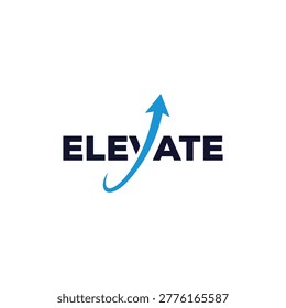 word elevate logo design, arrow logo design concept