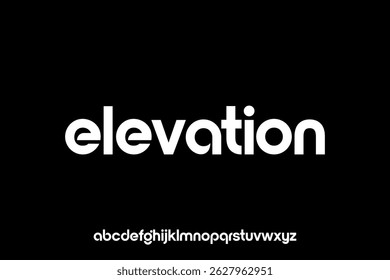 word of elevation . modern minimalist clean alphabet font. lowercase bold typography vector illustration design