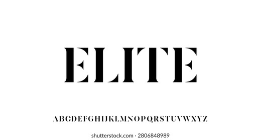 word ELITE . the luxury and elegant font glamour style Serif Alphabet Font with Elegant Stencil Typography