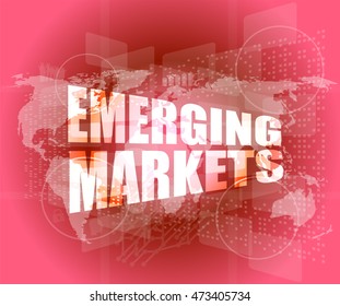 word emerging marketing on digital touch business screen vector illustration