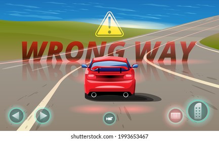 Word in end of sport game racing car. You lose, fail, foul, wrong in game and restart game to new game. Vector illustration in 3d style design