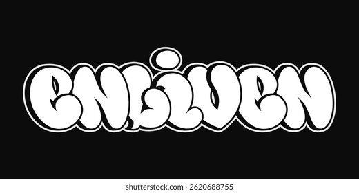 The word Enliven displayed in a striking white graffiti-style font against a solid black backdrop.