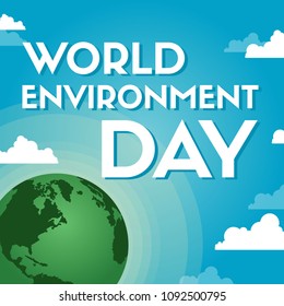 Word environment day poster tree