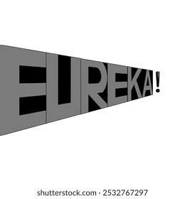 The word EUREKA! in perspective with 3d effect