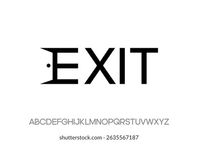 word exit. modern Minimal elegant font alphabet graphic vector illustrations