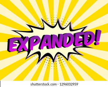 The Word Expanded on speech bubbles with sunshine background. Illustration in Comic style about Motivation business.

