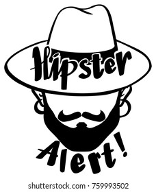 Expresión de Word para ilustración de alerta de hipster