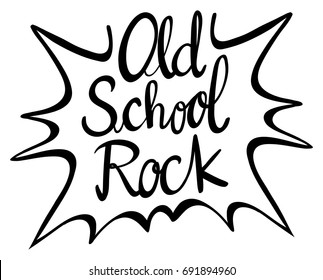 Word expression for old school rock illustration
