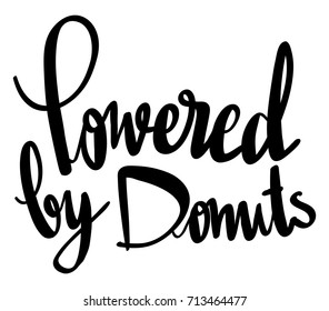 Word expression for powered by donuts illustration