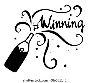 Word expression for winning illustration