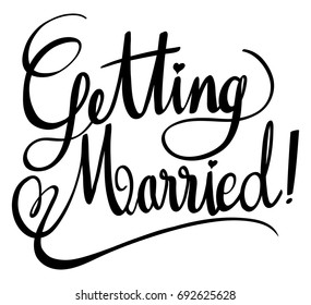 Word expressions for getting married illustration