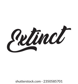 word Extinct inside, vector illustration