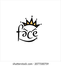 plantilla de vector de logotipo de cara de palabra