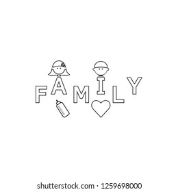 word family icon. Element of cyber security for mobile concept and web apps icon. Thin line icon for website design and development, app development
