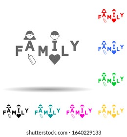 word family multi color style icon. Simple glyph, flat vector of family icons for ui and ux, website or mobile application