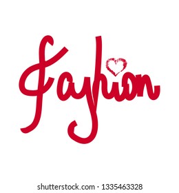 The word Fashion. Vector banner with the text colored fashion. Sketch word fashion for textile design. Textile print design. Print template.