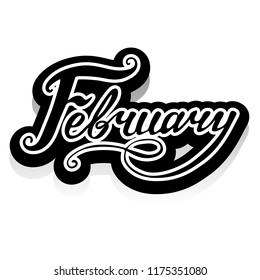 Word February vector lettering
