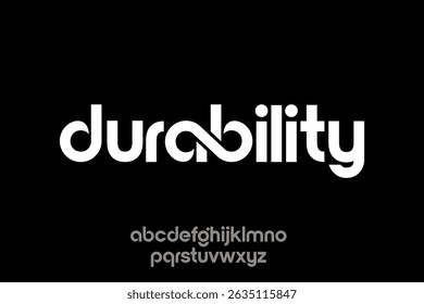 word of finance durability. modern minimalist round clean alphabet font. lowercase bold typography vector illustration design