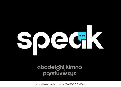 word of finance speak. modern minimalist round clean alphabet font. lowercase bold typography vector illustration design