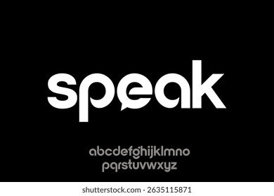 word of finance speak. modern minimalist round clean alphabet font. lowercase bold typography vector illustration design