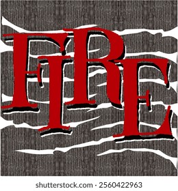 Word 'FIRE' in Customized Style Font Suitable for Tshirt and Various Prints 