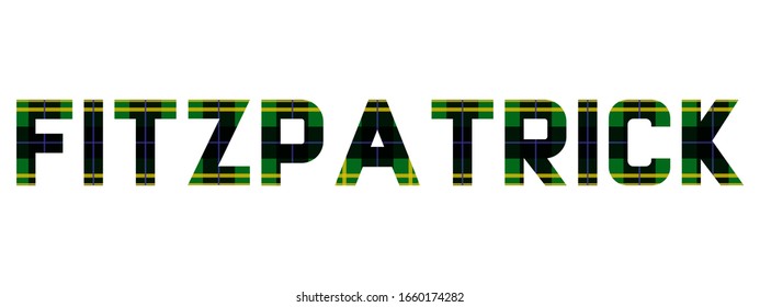 The word "Fitzpatrick" composed of letters from Fitzpatrick tartan.