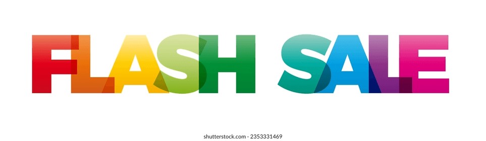 The word Flash Sale. Vector banner with the text colored rainbow.