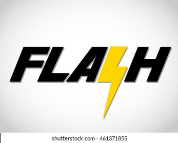 Word flash with flash sign