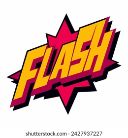 The word FLASH in street art graffiti lettering vector image style on a white background.