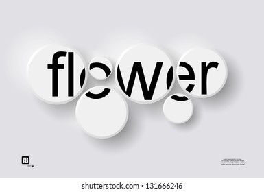word "flower" in circles