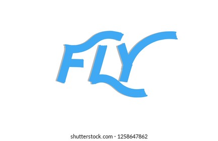 word fly, vector made with text